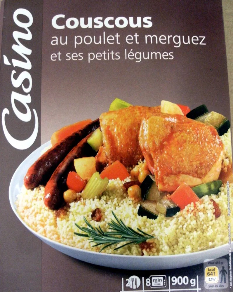 Couscous au poulet et merguez et ses petits légumes (2 portions)