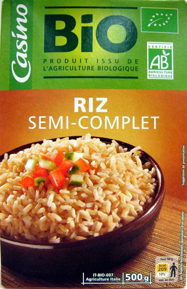 Riz semi-complet long grain bio
