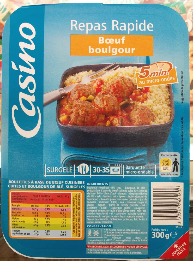 Repas rapide - Bœuf boulgour