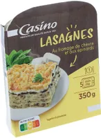 Lasagnes au fromage de chèvre et aux épinards