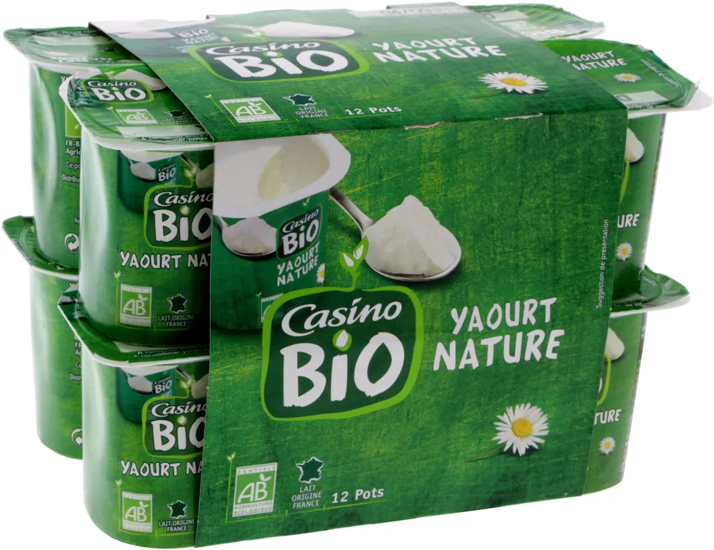 Yaourt nature issu de l'agriculture biologique