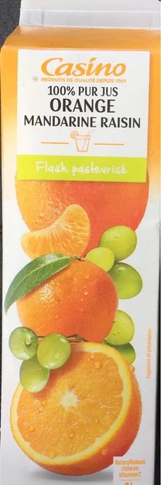 100% Pur Jus Orange Mandarine Raisin avec pulpe - Flash pasteurisé