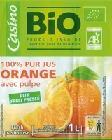 100 % Pur Jus Orange  pressée avec pulpe