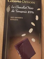 Noir Tanzanie 85% aux amandes effilées intense et croquant