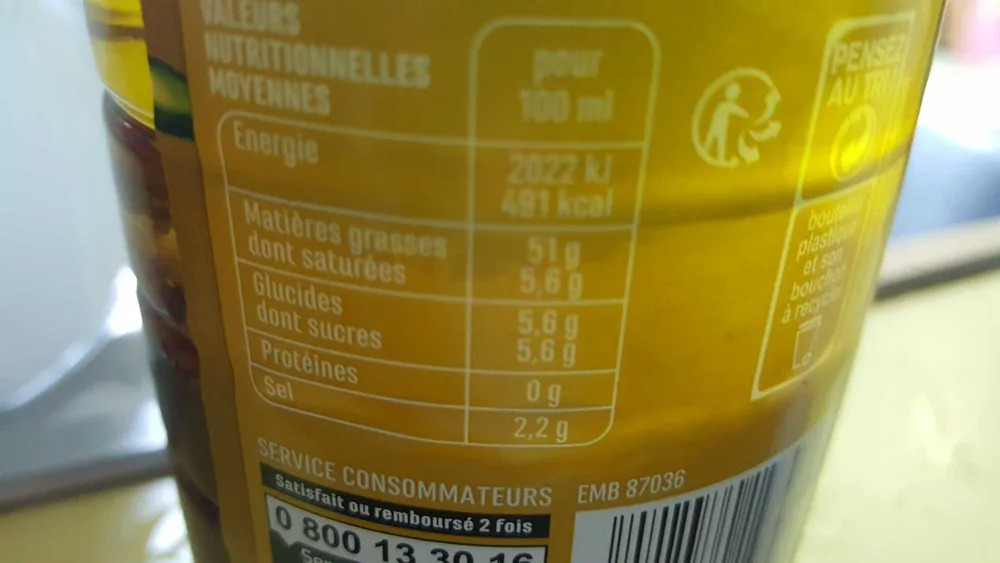 Sauce vinaigrette vinaigre balsamique et huile d'olive (10%)