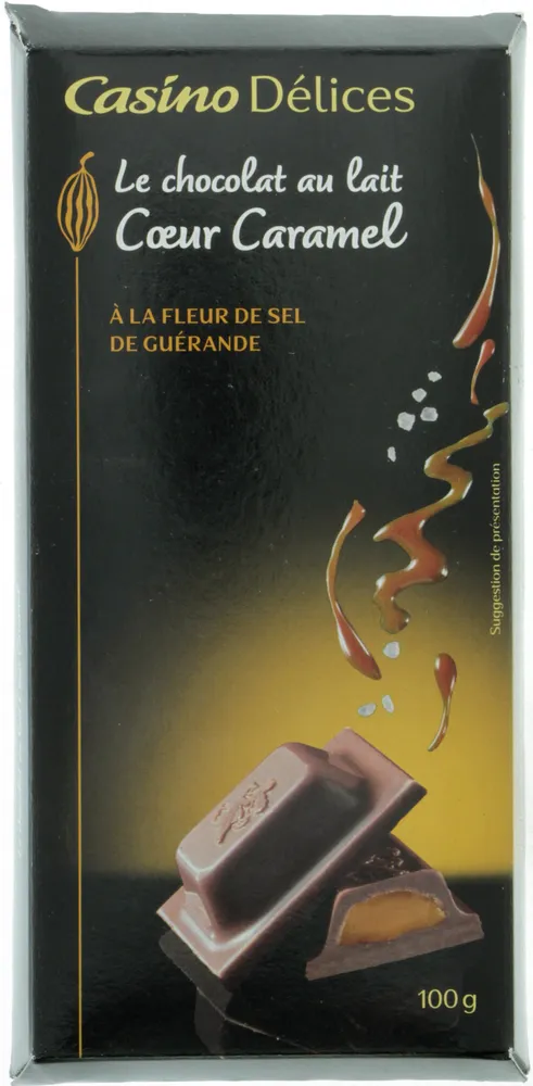 Chocolat Lait fourré caramel à le fleur de sel de Guérande