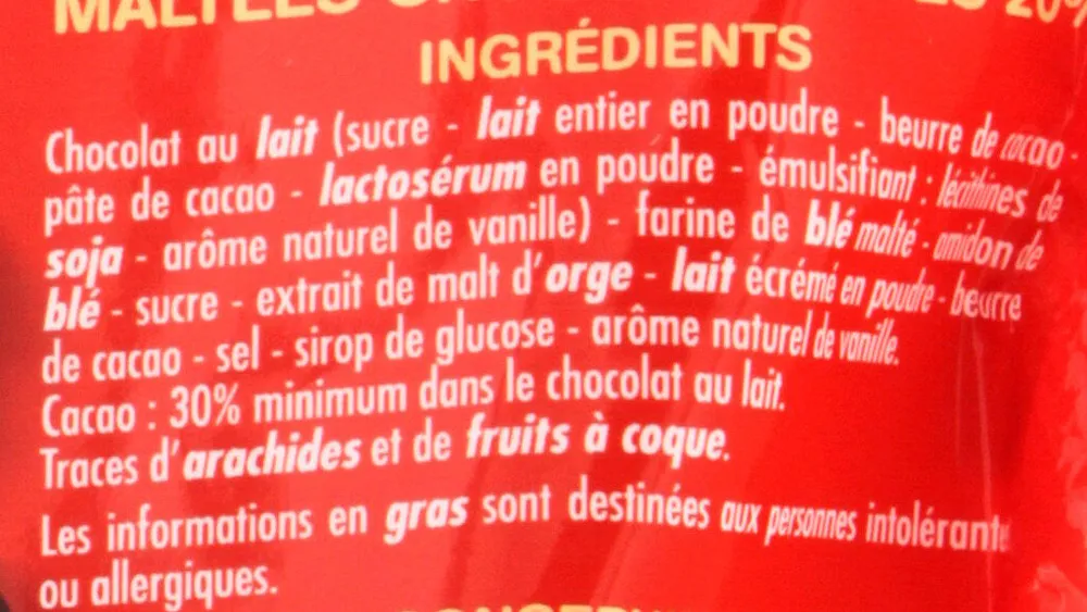 Billes choco aux céréales