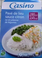 Pavé de lieu sauce citron riz et julienne de légumes (2,4 % MG)