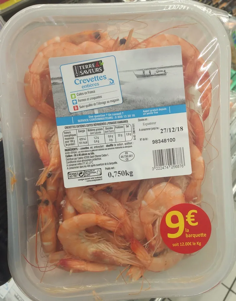 Crevettes entières