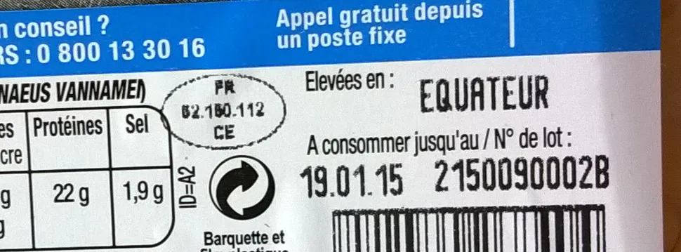 Crevettes entières