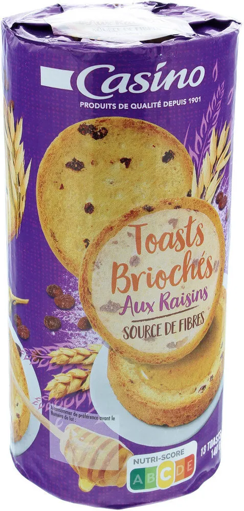 Toasts briochés aux raisins