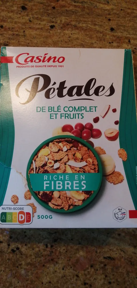 Pétales de blé complet aux fruits secs