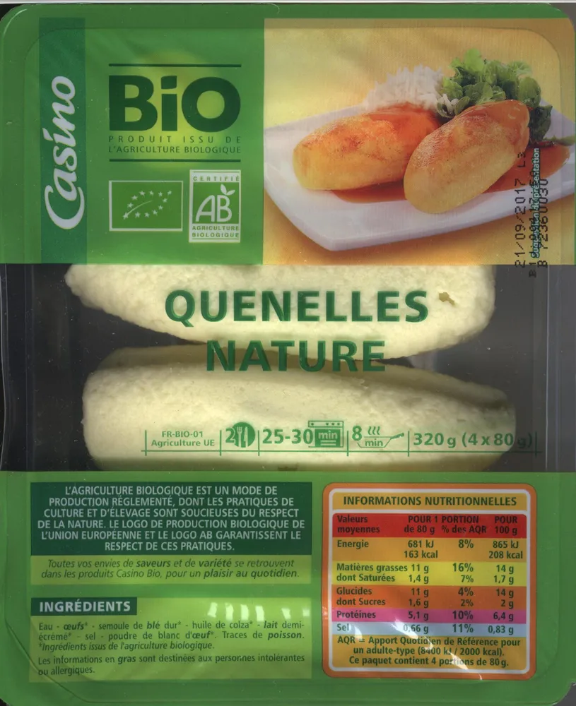 Quenelle nature bio