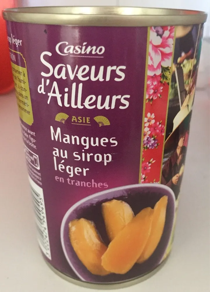 Mangues au sirop léger en Tranches