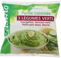 Purée 3 légumes verts cuisinée - Courgettes, haricots verts, petits pois doux