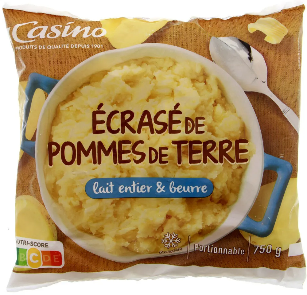 Ecrasé de pommes de terre - Lait entier, Beurre