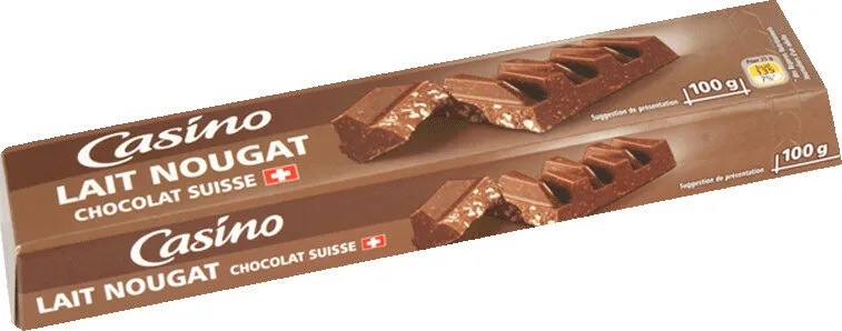 Barre chocolat au lait et nougat