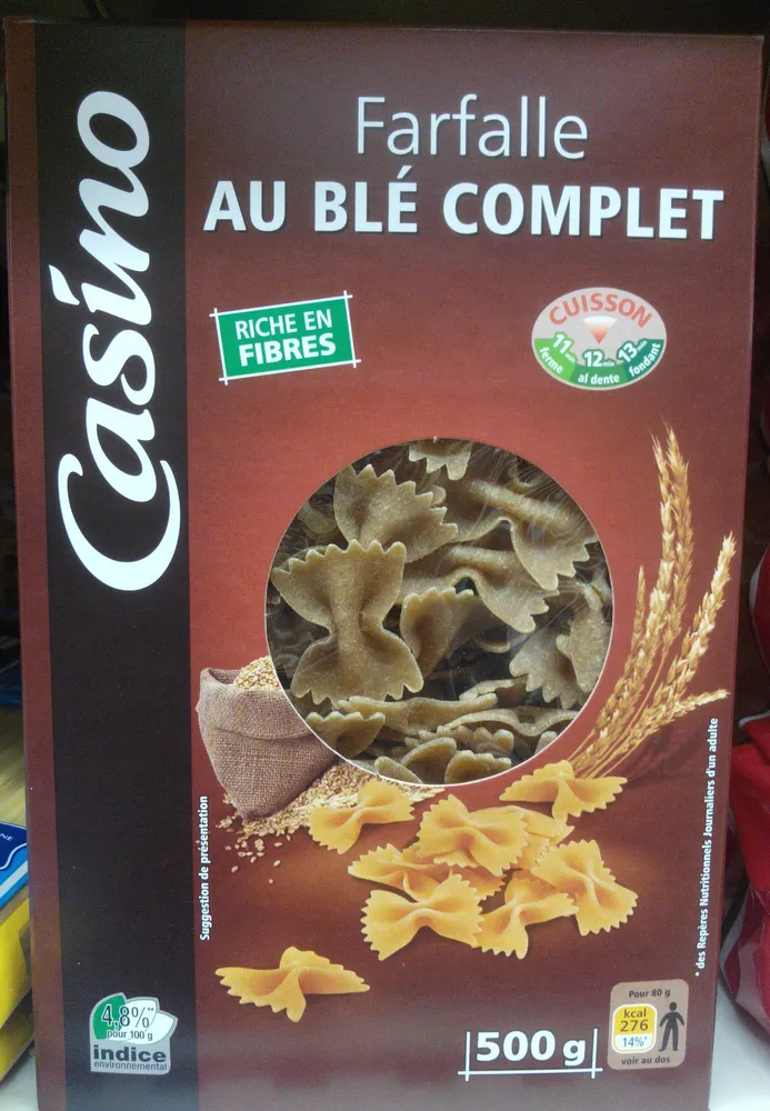 Farfalles au blé complet Casino