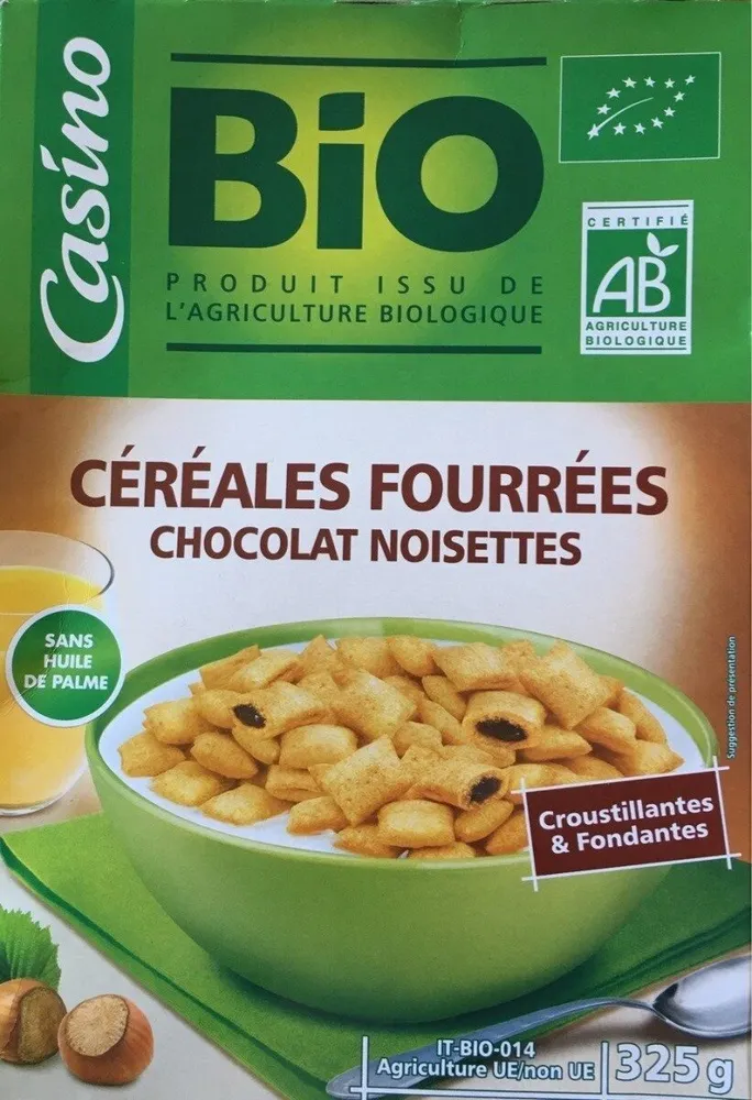 Céréales fourrées chocolat noisettes 325g BIO