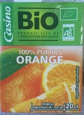 100% pur jus d'orange Bio