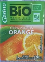 100% pur jus d'orange Bio