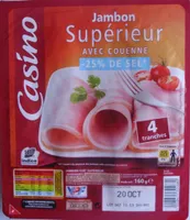 Jambon Supérieur -25 % de Sel Avec Couenne