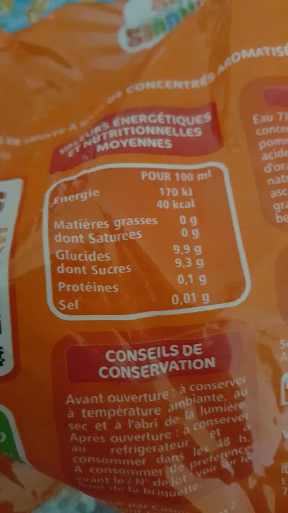 Boisson Orange - teneur en fruits 15%
