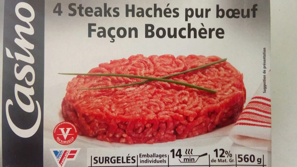 4 steaks hachés pur boeuf façon bouchère
