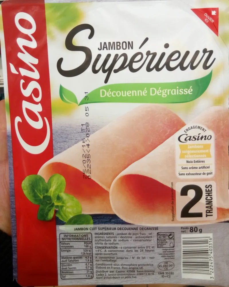 Jambon Supérieur découenné dégraissé
