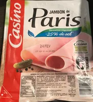 Jambon de Paris découenné dégraissé -25% de sel par rapport à la moyenne des jambons cuits choix du marché