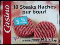 10 Steaks hachés Pur boeuf - 5% Mat. Gr.