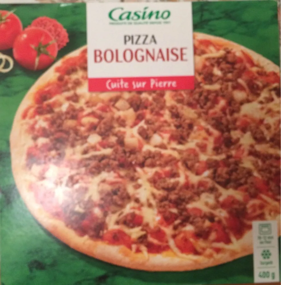 Pizza bolognaise cuite sur pierre