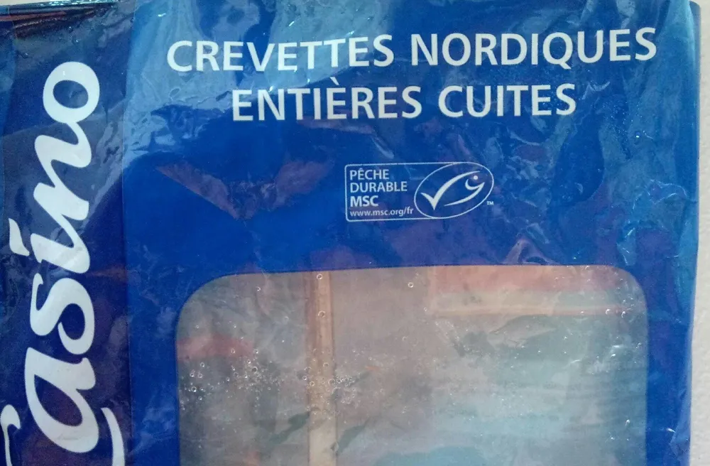 Crevettes nordiques entieres cuites surgelees msc