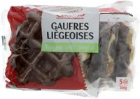 Gaufres liégeoises nappage goût chocolat et aux perles de sucre