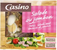 Salade au jambon : pâtes, salade, oeuf, émincés de jambon
