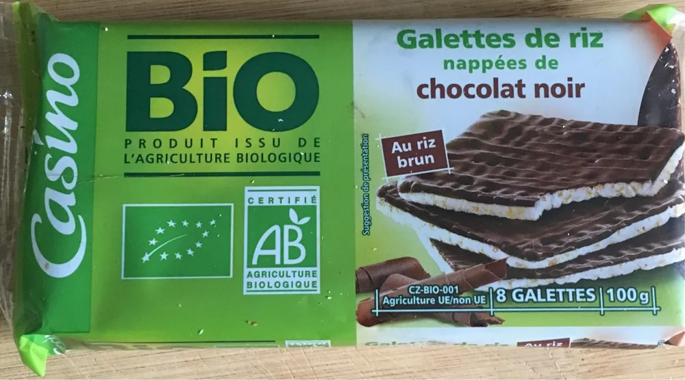 Galettes de riz nappées de chocolat noir