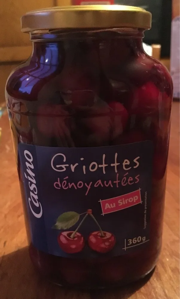 Griottes dénoyautées au sirop
