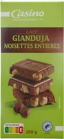 Chocolat au lait aux noisettes Gianduja avec des noisettes entières