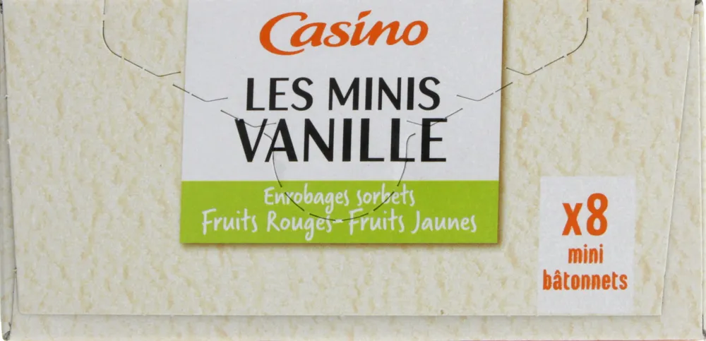 Les minis Vanille enrobage sorbets fruits rouges-fruits jaunes x8