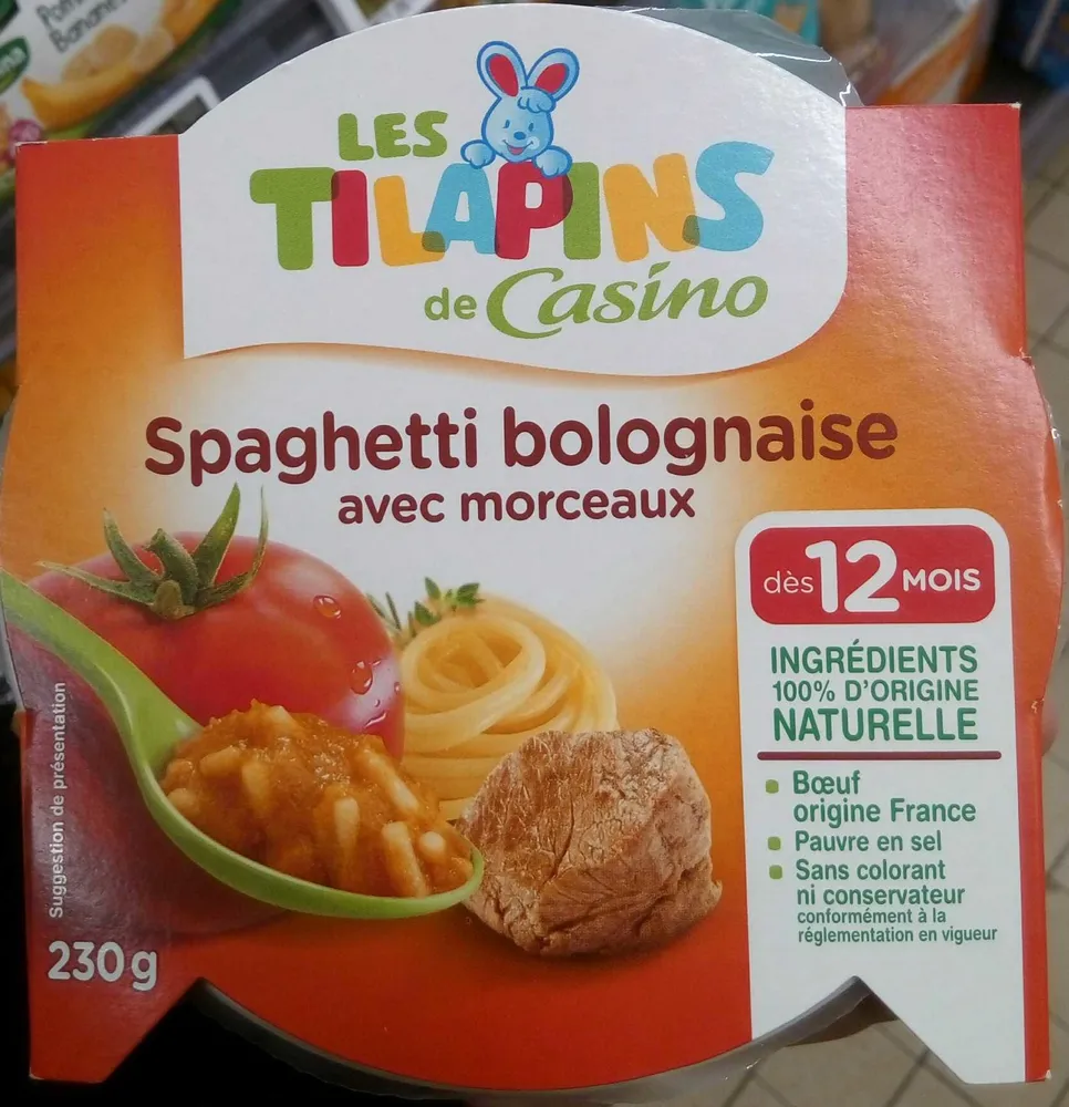 Spaghetti bolognaise avec morceaux