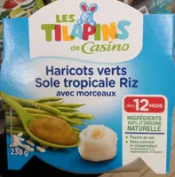 Haricots verts Sole tropicale Riz avec morceaux