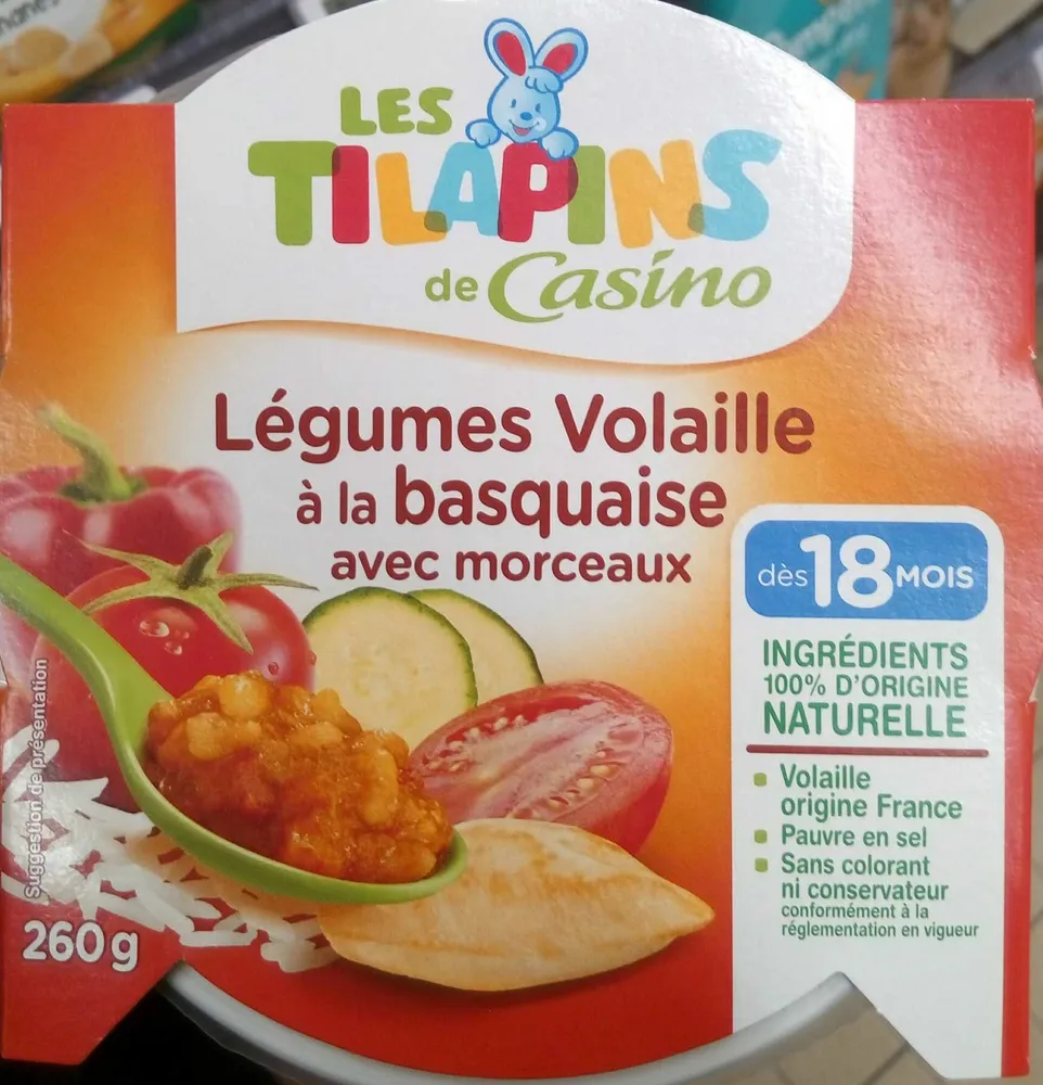 Légumes Volaille à la basquaise avec morceaux