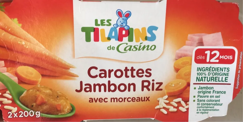 Carottes jambon riz