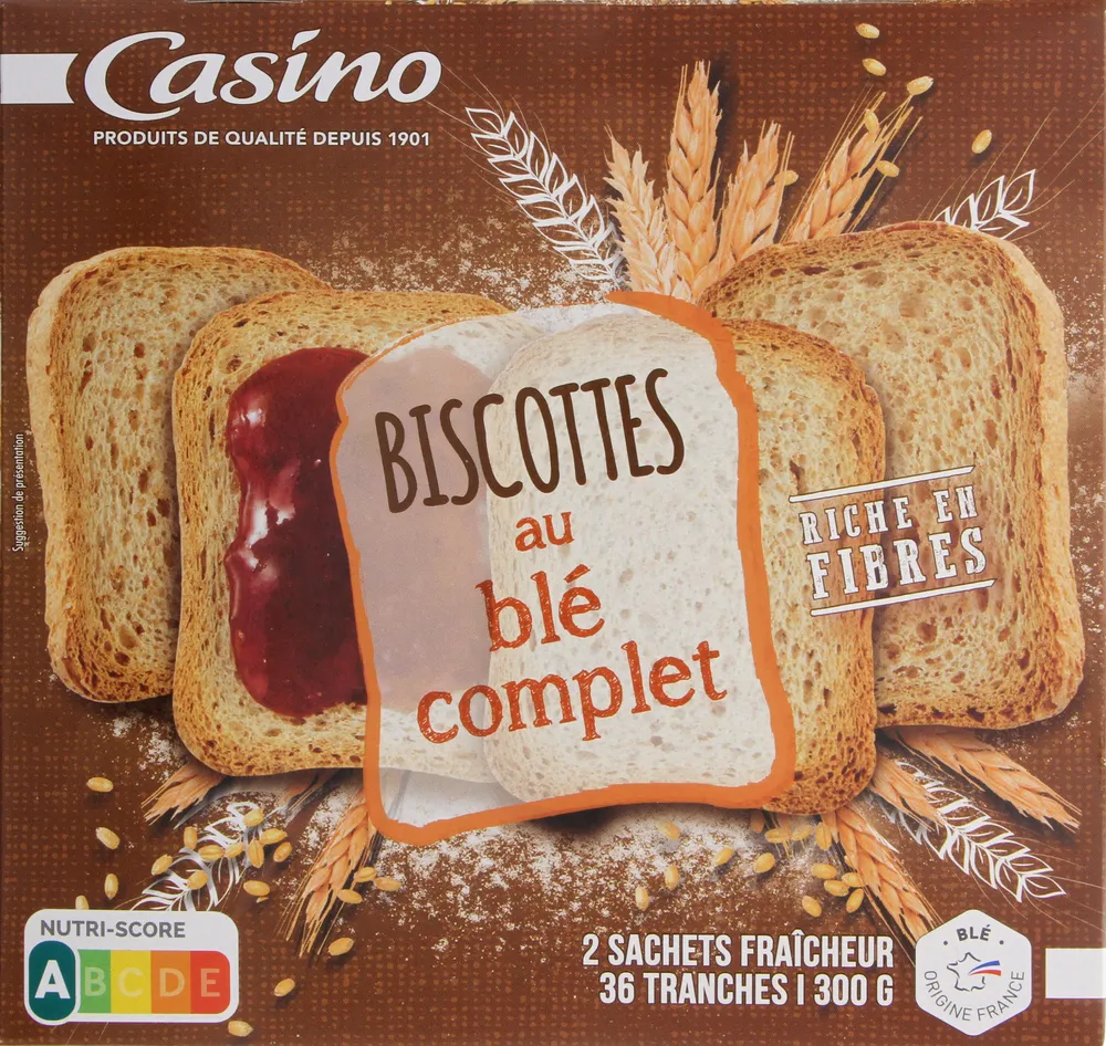 Biscottes au blé complet