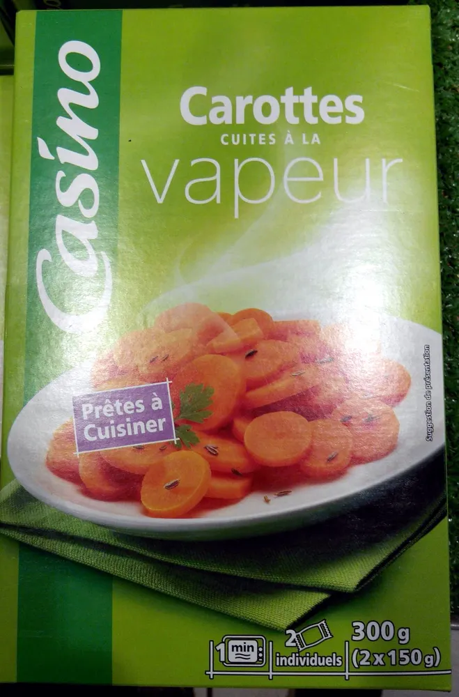 Carottes cuites à la vapeur (Prêtes à cuisiner)