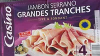 Jambon Serrano grandes tranches sans conservateur