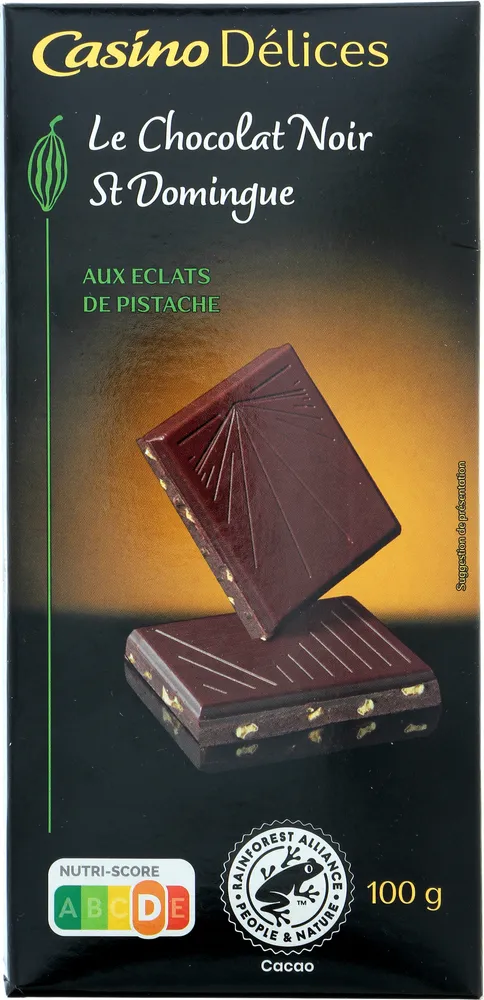 Noir dégustation aux éclats de pistaches caramélisées