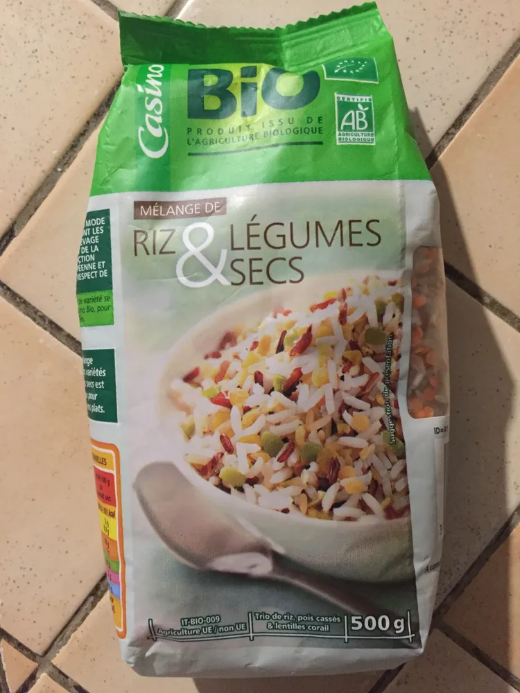 Mélange de riz et de légumes secs bio
