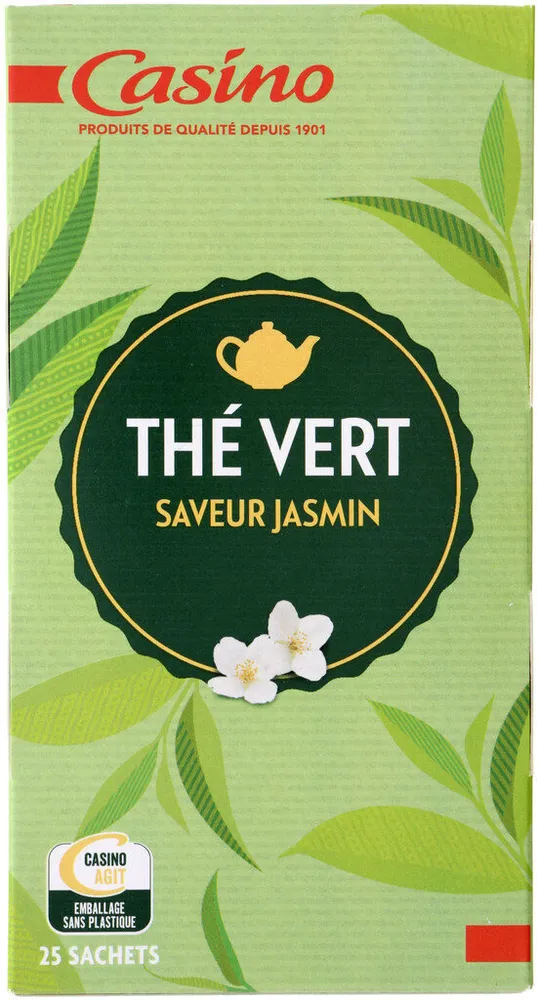 Thé vert saveur jasmin 25 sachets fraîcheur