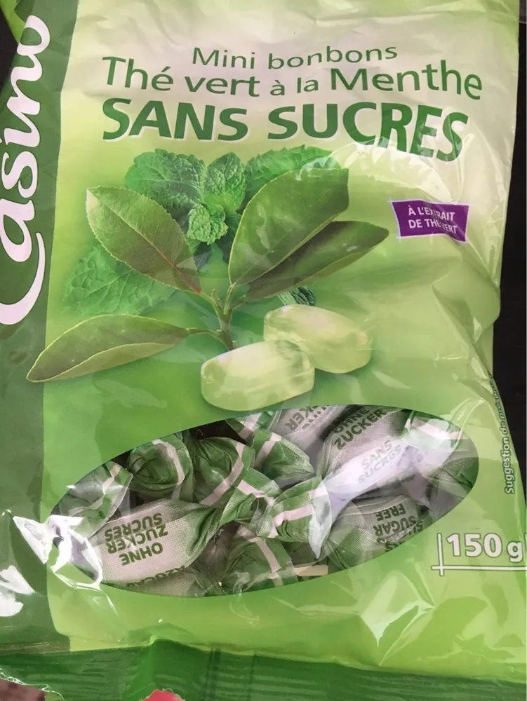 Mini bonbons goût thé vert à la menthe sans sucres
